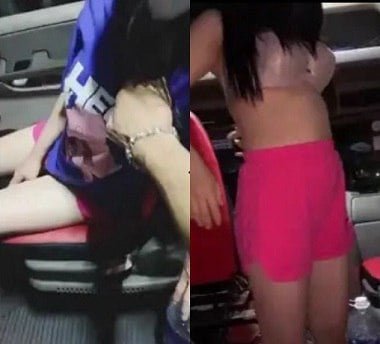 Đứng lại ôm nhau thích thú ngay bên lề đường